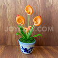 Orange Calla Lily Small Mini Cute Clay Flower Hand Sculpted