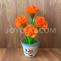 Orange Carnation Small Mini Cute Clay Flower Hand Sculpted