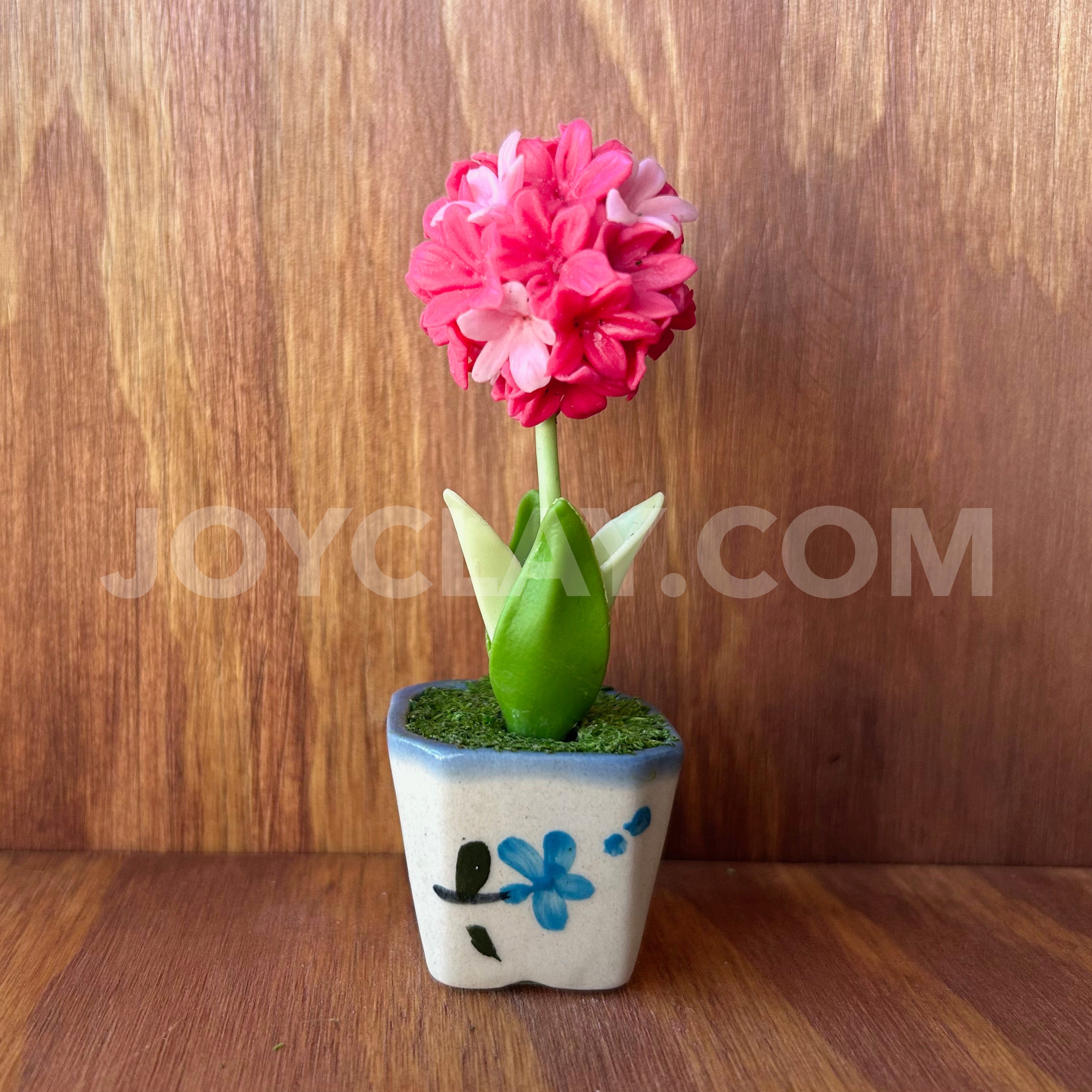 Pink Allium Small Mini Cute Clay Flower Hand Sculpted