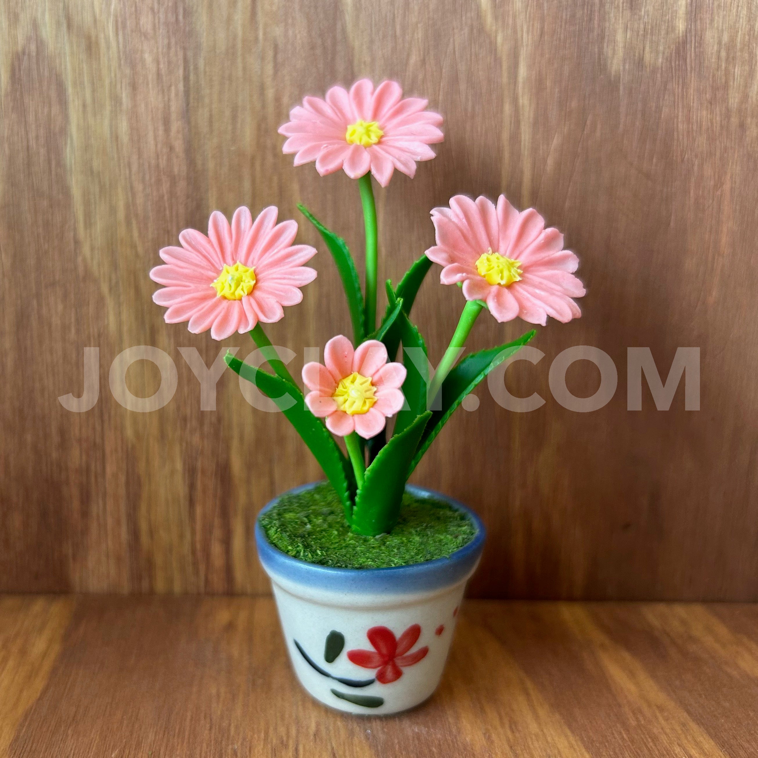 Salmon Colored Daisy Light Pink Small Mini Cute Clay Flower Hand Sculpted