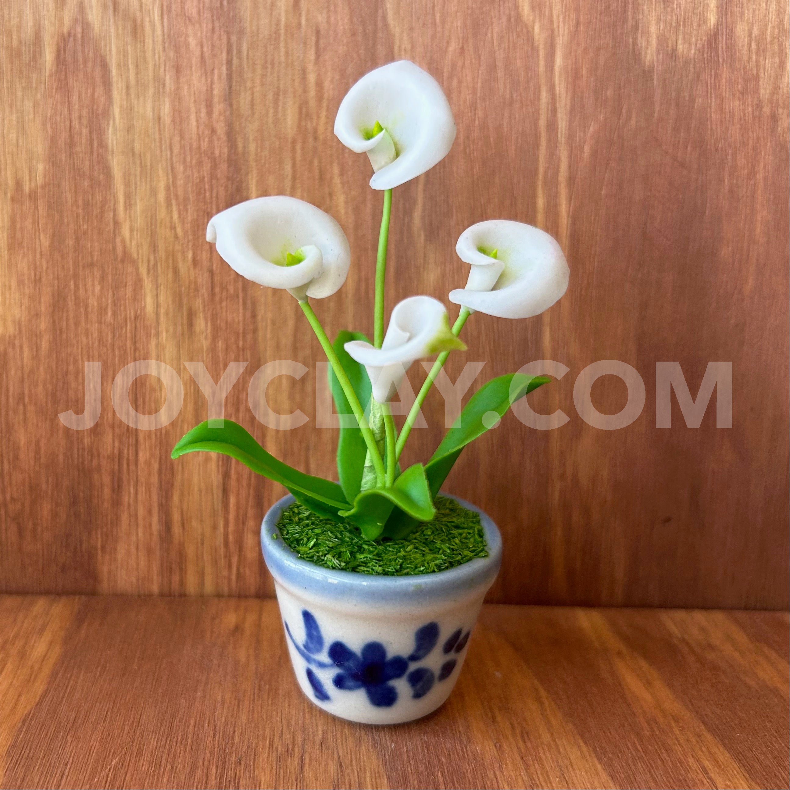 White Calla Lily Small Mini Cute Clay Flower Hand Sculpted