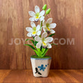 White Cymbidium Orchid Small Mini Cute Clay Flower Hand Sculpted