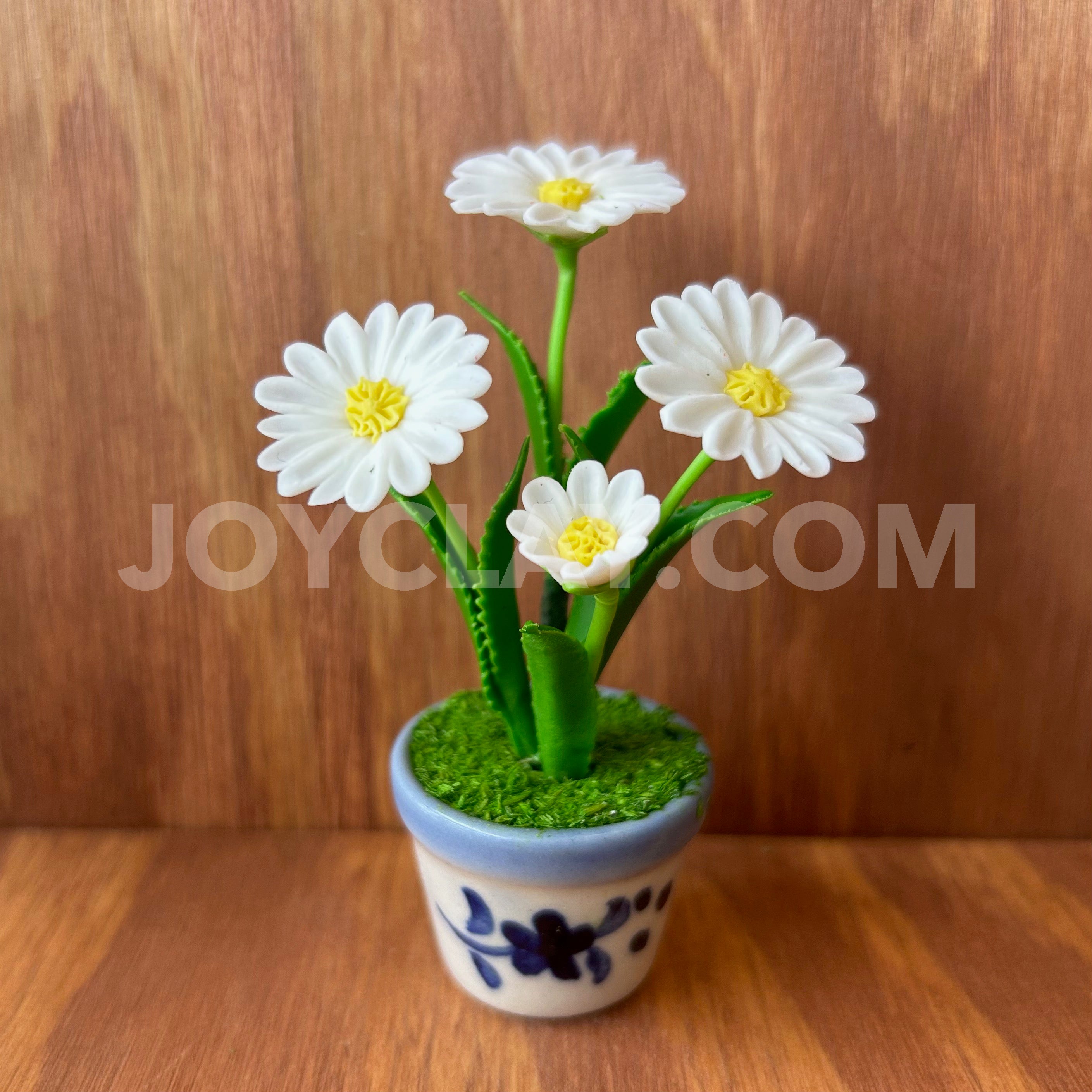 White Daisy Small Mini Cute Clay Flower Hand Sculpted