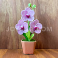 White and Magenta Vanda Orchid Small Mini Cute Clay Flower Hand Sculpted