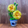 Yellow Hibiscus Small Mini Cute Clay Flower Hand Sculpted