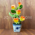 Yellow and Orange Sweet Pea Small Mini Cute Clay Flower Hand Sculpted