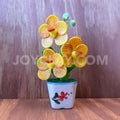 Yellow Vanda Orchid Small Mini Cute Clay Flower Hand Sculpted